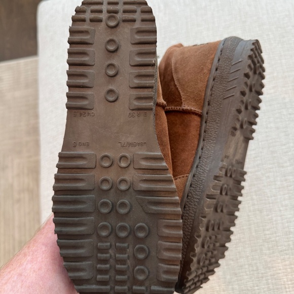 UGG Wild Goose Premium Lace Boot Chestnut Leather Sheepskin Womens 7 Mens 6 NWOB - Picture 15 of 16